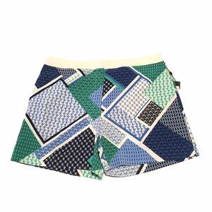 Tommy Hilfiger Shorts Women Size 6 Multi Color Palm Beach Green Blue White